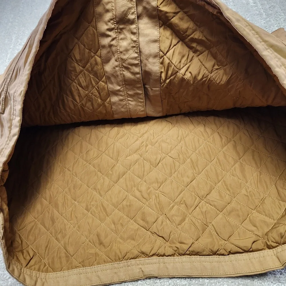 LL Bean Vest Men 2XLT Insulated Quilt Lined Utility Canvas Sherpa Full‎ Zip
